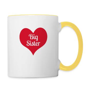 grande soeur - Mug contrasté - blanc/jaune - Droite