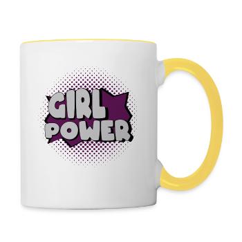 Girl Power Puissance des filles - Mug contrasté - blanc/jaune - Droite
