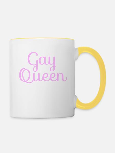 GAY QUEEN - Tasse zweifarbig - Weiß/Gelb