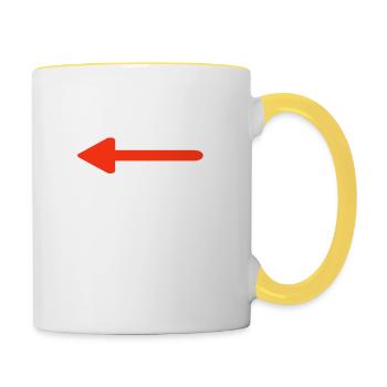 ER HEIRATET WIR SIND NUR ZUM SAUFEN HIER - Tasse zweifarbig - Weiß/Gelb - Rechts