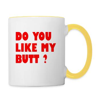 funny gift idea - Contrasting Mug - white/yellow - Right