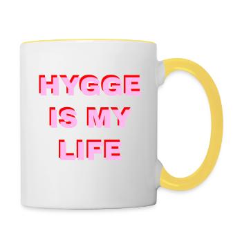 Hygge Is My Life - Contrasting Mug - white/yellow - Right
