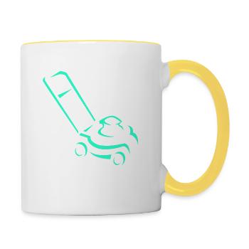 Tondeuses à gazon - Mug contrasté - blanc/jaune - Droite