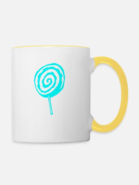 Lolli Lutscher - Tasse zweifarbig - Weiß/Gelb