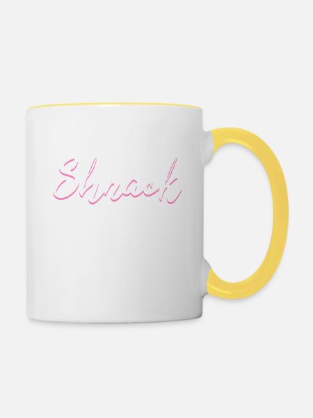Shnack - Tasse zweifarbig - Weiß/Gelb