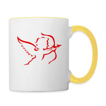 Cupidon - Mug contrasté - blanc/jaune - Droite