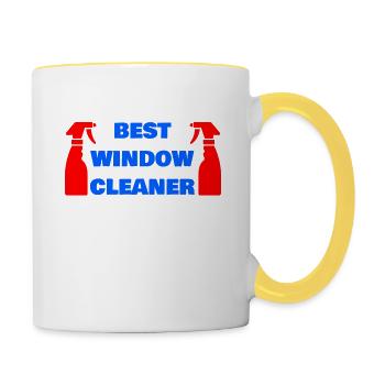 BEST WINDOW CLEANER - Contrasting Mug - white/yellow - Right
