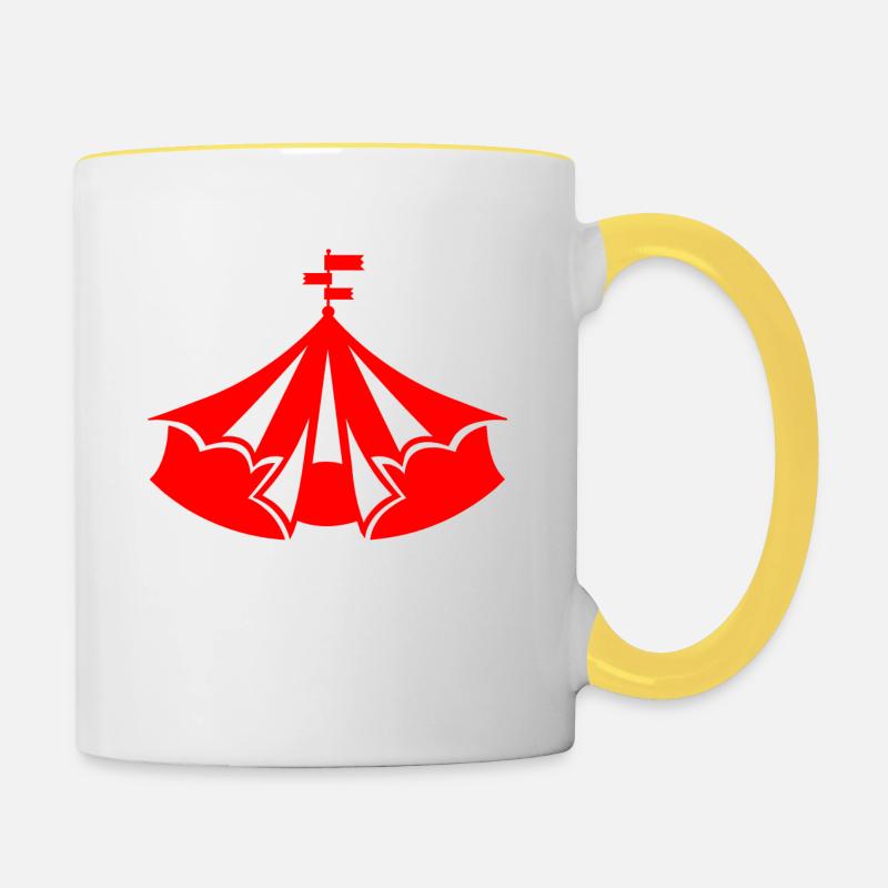 Zirkus - Tasse zweifarbig - Weiß/Gelb