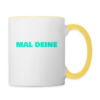 Chill mal deine Base - Tasse zweifarbig - Weiß/Gelb - Rechts