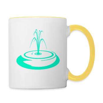 Brunnen - Tasse zweifarbig - Weiß/Gelb - Rechts
