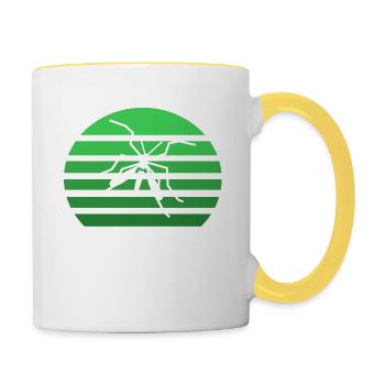 Mücke Sonnenuntergang - Tasse zweifarbig - Weiß/Gelb - Rechts