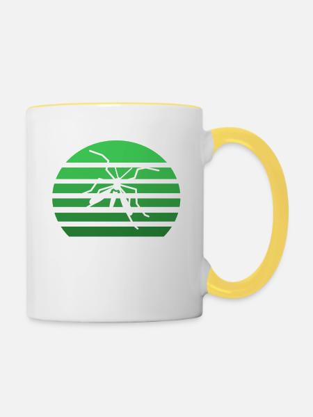 Mücke Sonnenuntergang - Tasse zweifarbig - Weiß/Gelb