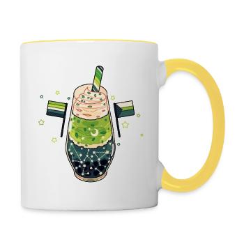 Limetten Getränk - Tasse zweifarbig - Weiß/Gelb - Rechts