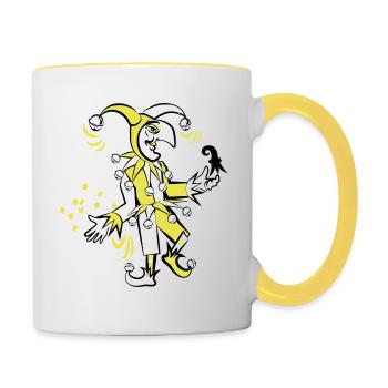 Ueli Basler Fasnacht - Tasse zweifarbig - Weiß/Gelb - Rechts