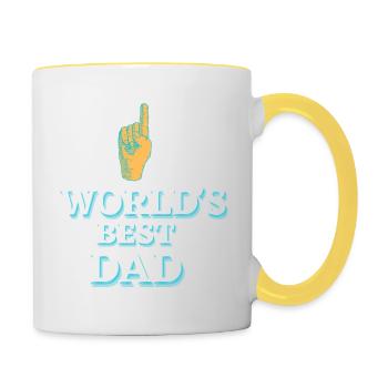 Le meilleur papa du monde - Mug contrasté - blanc/jaune - Droite