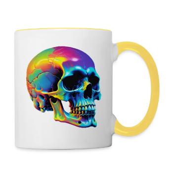 Skull - Tasse zweifarbig - Weiß/Gelb - Rechts