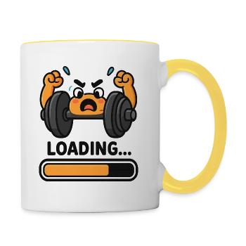 Loading Power Lift Cartoon - Contrasting Mug - white/yellow - Right