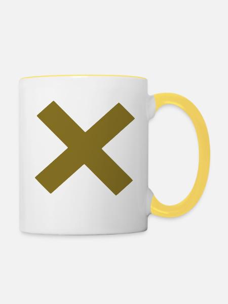 X - Tasse zweifarbig - Weiß/Gelb