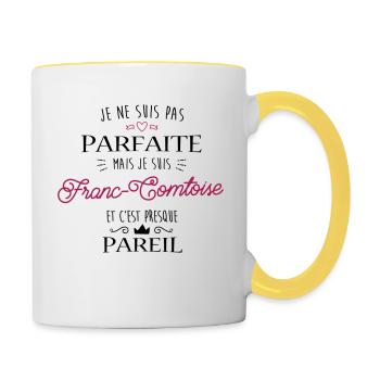 Franc Comtoise - Mug contrasté - blanc/jaune - Droite