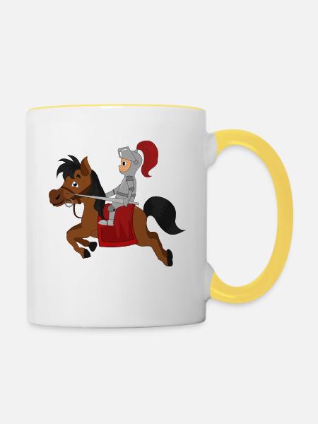Ritter Knight - Tasse zweifarbig - Weiß/Gelb
