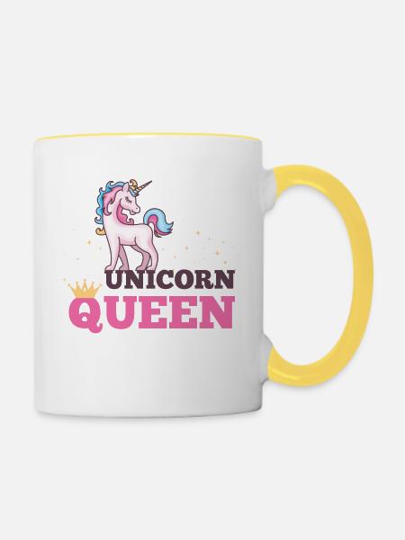 UNICORN QUEEN - Tasse zweifarbig - Weiß/Gelb
