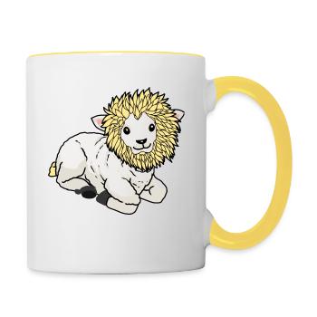 Lion mouton Fantasy costume déguisement enfants - Mug contrasté - blanc/jaune - Droite