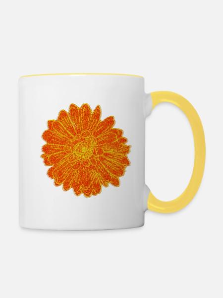 Bluete Impressionismus - Tasse zweifarbig - Weiß/Gelb