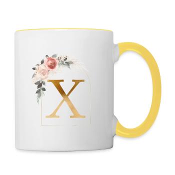 Customizable Monogram Z Flower Arch - Contrasting Mug - white/yellow - Right