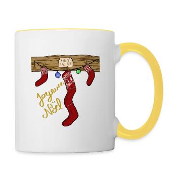 Vergiss meinen Schuh nicht - Tasse zweifarbig - Weiß/Gelb - Rechts