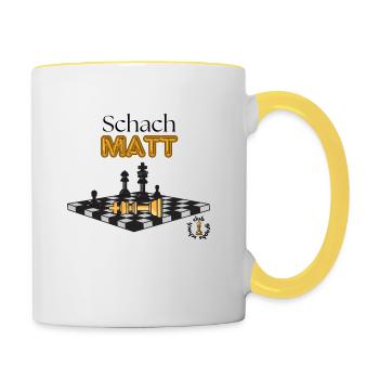 Schach Matt - Gropbs Schach Club - Tasse zweifarbig - Weiß/Gelb - Rechts