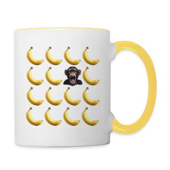 Bandit banane - Mug contrasté - blanc/jaune - Droite