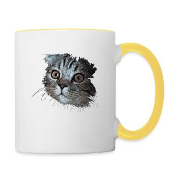 cat - Contrasting Mug - white/yellow - Right