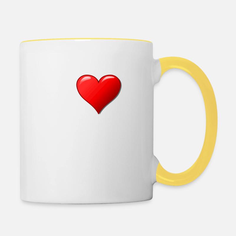 I love Stockholm - Contrasting Mug - white/yellow
