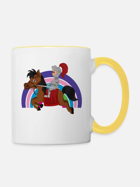 Ritter Knight - Tasse zweifarbig - Weiß/Gelb