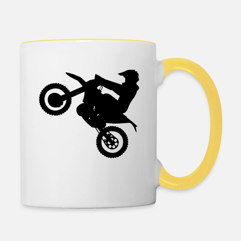Enduro Wheelie - Mug contrasté - blanc/jaune