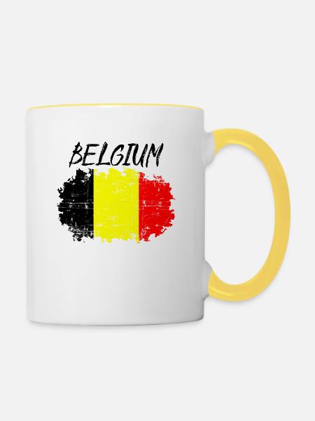 Belgium - Tasse zweifarbig - Weiß/Gelb