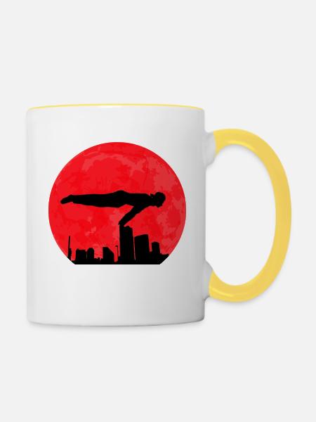 Red Moon Calisthenics - Tasse zweifarbig - Weiß/Gelb
