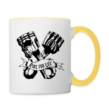 Ride for Live Streetfighter - Tasse zweifarbig - Weiß/Gelb - Rechts