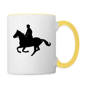 horse rider - Contrasting Mug - white/yellow - Right