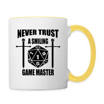 Game master jeu de plateau nerd Geek cadeau - Mug contrasté - blanc/jaune - Droite