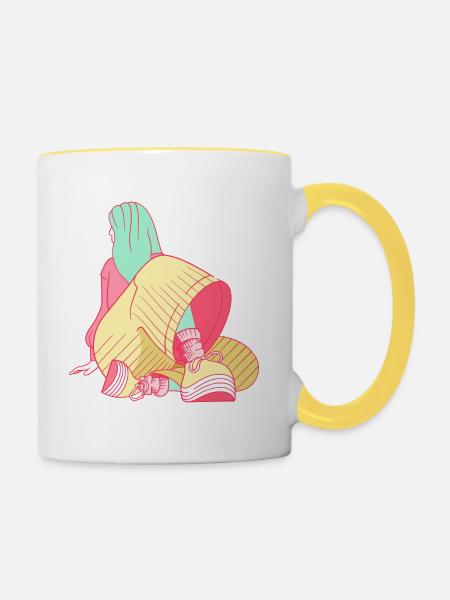 Madame Bigpants - Tasse zweifarbig - Weiß/Gelb