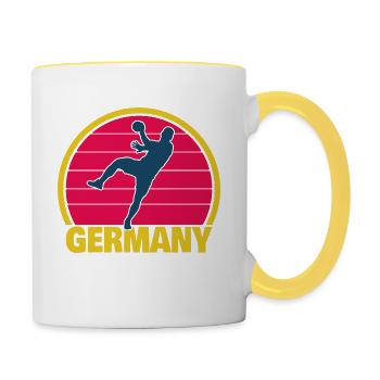 Handball Handball Player Germany Litter Germany - Contrasting Mug - white/yellow - Right