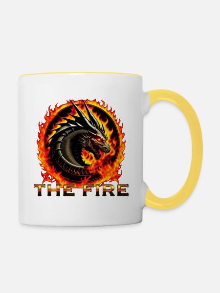 THE FIRE - Tasse zweifarbig - Weiß/Gelb