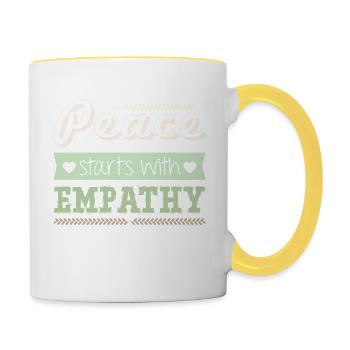 Peace starts with Empathy - Contrasting Mug - white/yellow - Right
