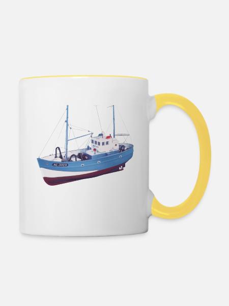 chalutier - Tasse zweifarbig - Weiß/Gelb