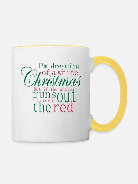 Weihnachten Slogan - Tasse zweifarbig - Weiß/Gelb