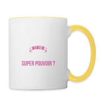 Course à pied super pouvoir femme - Mug contrasté - blanc/jaune - Droite