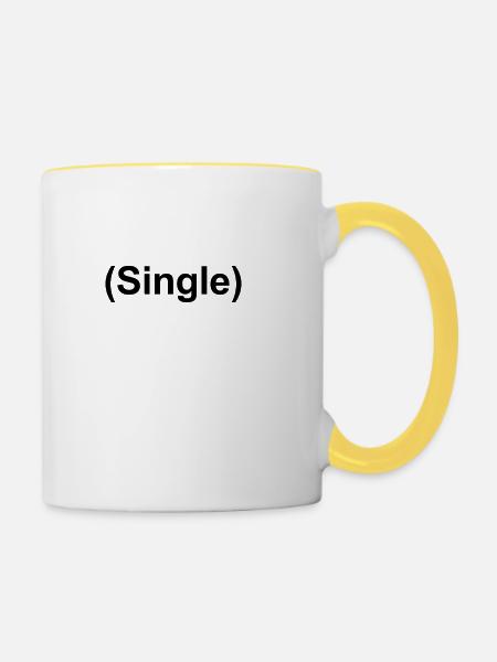 single - Tasse zweifarbig - Weiß/Gelb