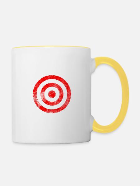 Zielscheibe - Tasse zweifarbig - Weiß/Gelb