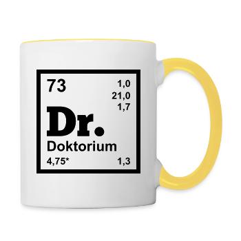 Doktor - Tasse zweifarbig - Weiß/Gelb - Rechts